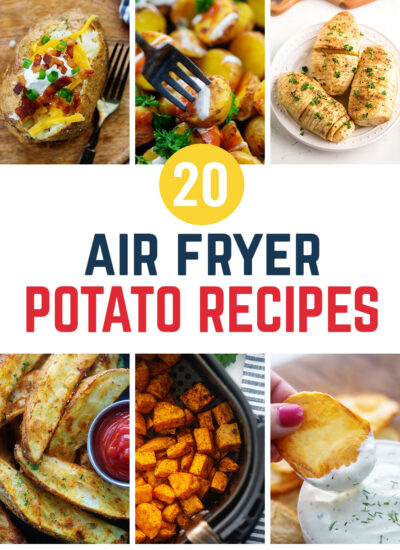 collage of air fryer potato recipes.