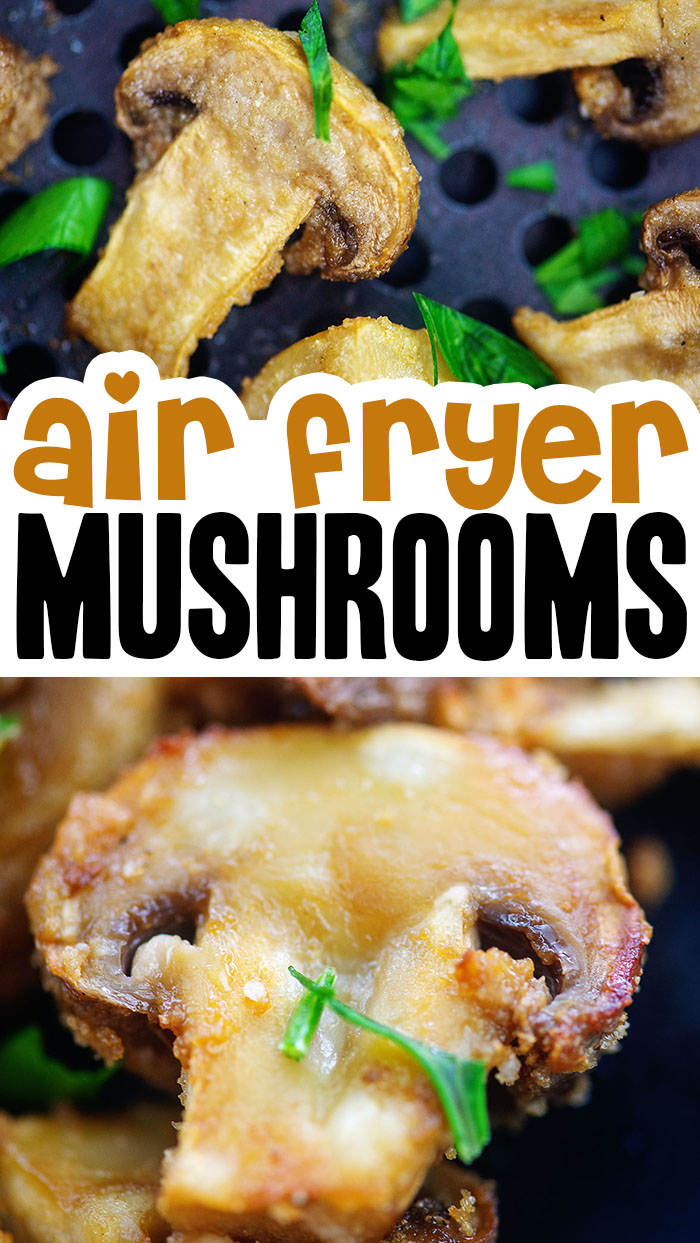 Mushrooms with a garlic butter coating were cooked to perfection in my air fryer! #recipes #appetizers 