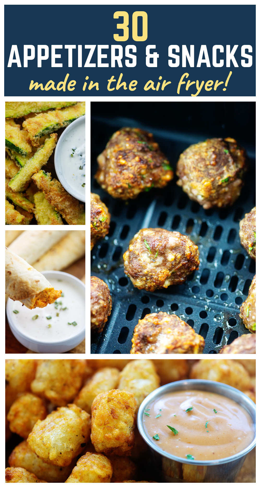 collage of appetizer photos.