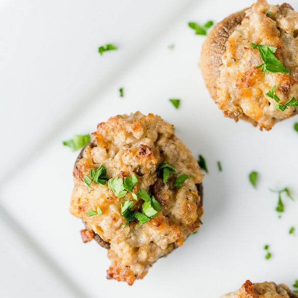 Air Fryer Sausage Stuffed Mushrooms