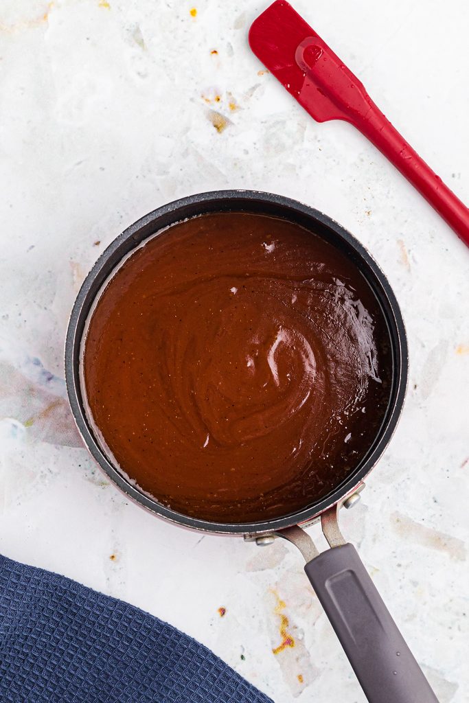 Barbecue sauce in a sauce pan