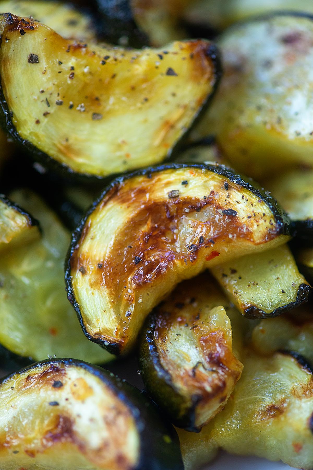 close up of cooked zucchini.