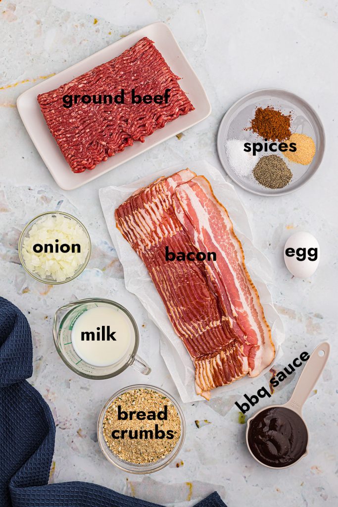 ingredients for bacon wrapped meatballs