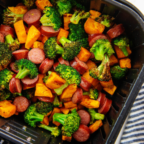 Air Fryer Smoked Sausage with Vegetables | AirFried.com