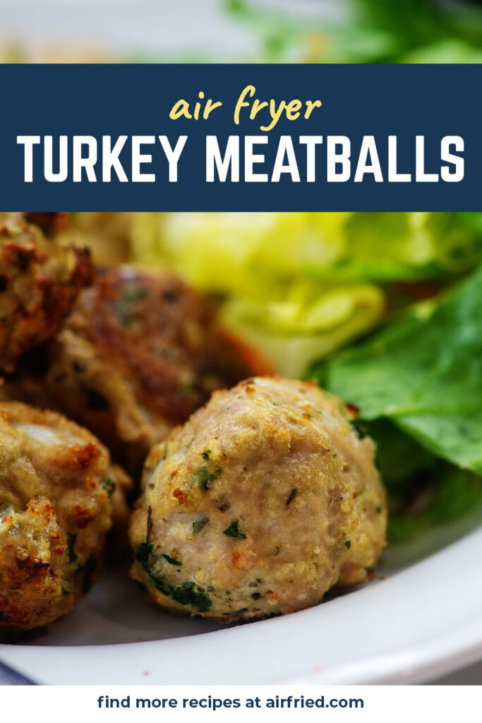 close up of turkey meatballs on a plate