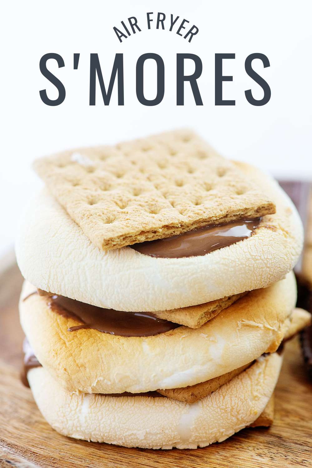 Perfectly toasted marshmallows and loads of melty chocolate make the perfect indoor s'mores and it's so easy thanks to the air fryer! 