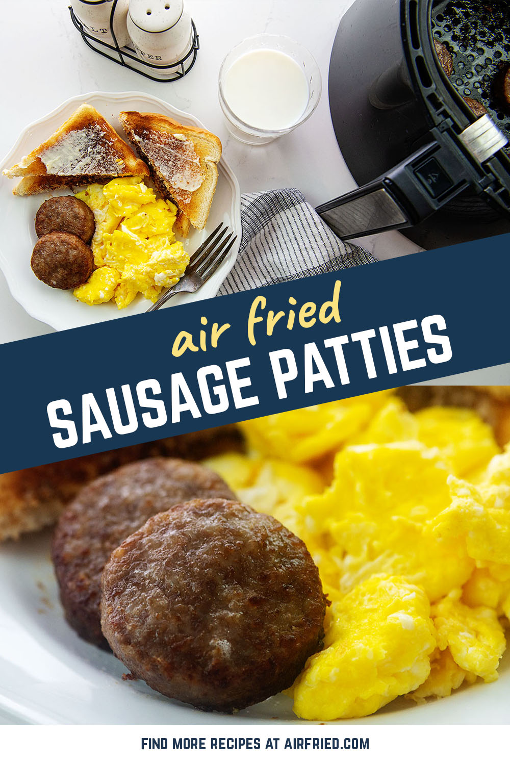 Air frying sausage patties is just as easy as microwaving them, but they taste so much  better!