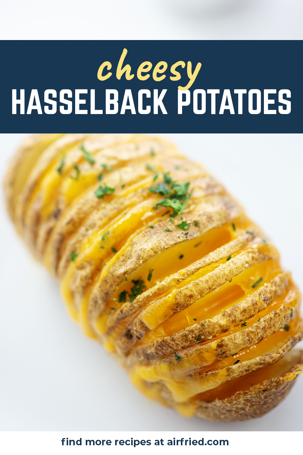 Cheesy Hasselback Potatoes made in the air fryer are a tasty way to get dinner on the table!