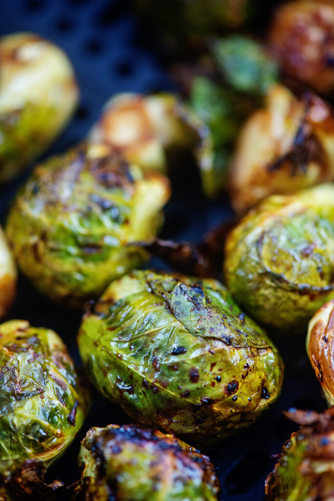Close up of cooked brussels sprouts