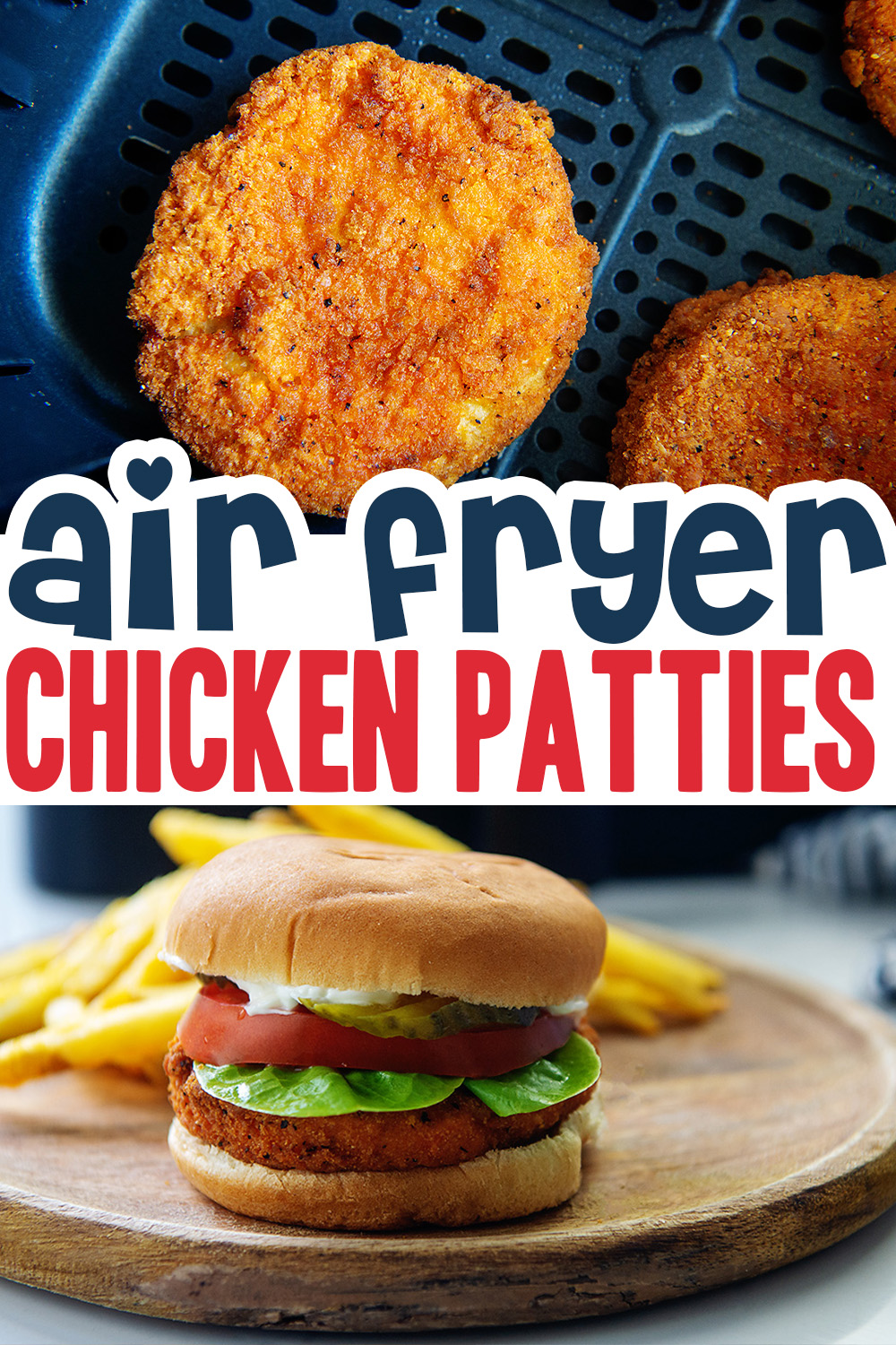 Use your air fryer and this recipe to make a lightly crispy chicken sandwich patty!