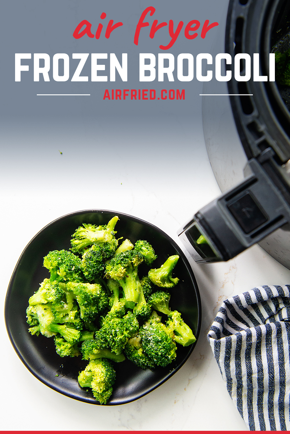 If you need an easy way to cook frozen broccoli, that tastes great, look no further than the air fryer!