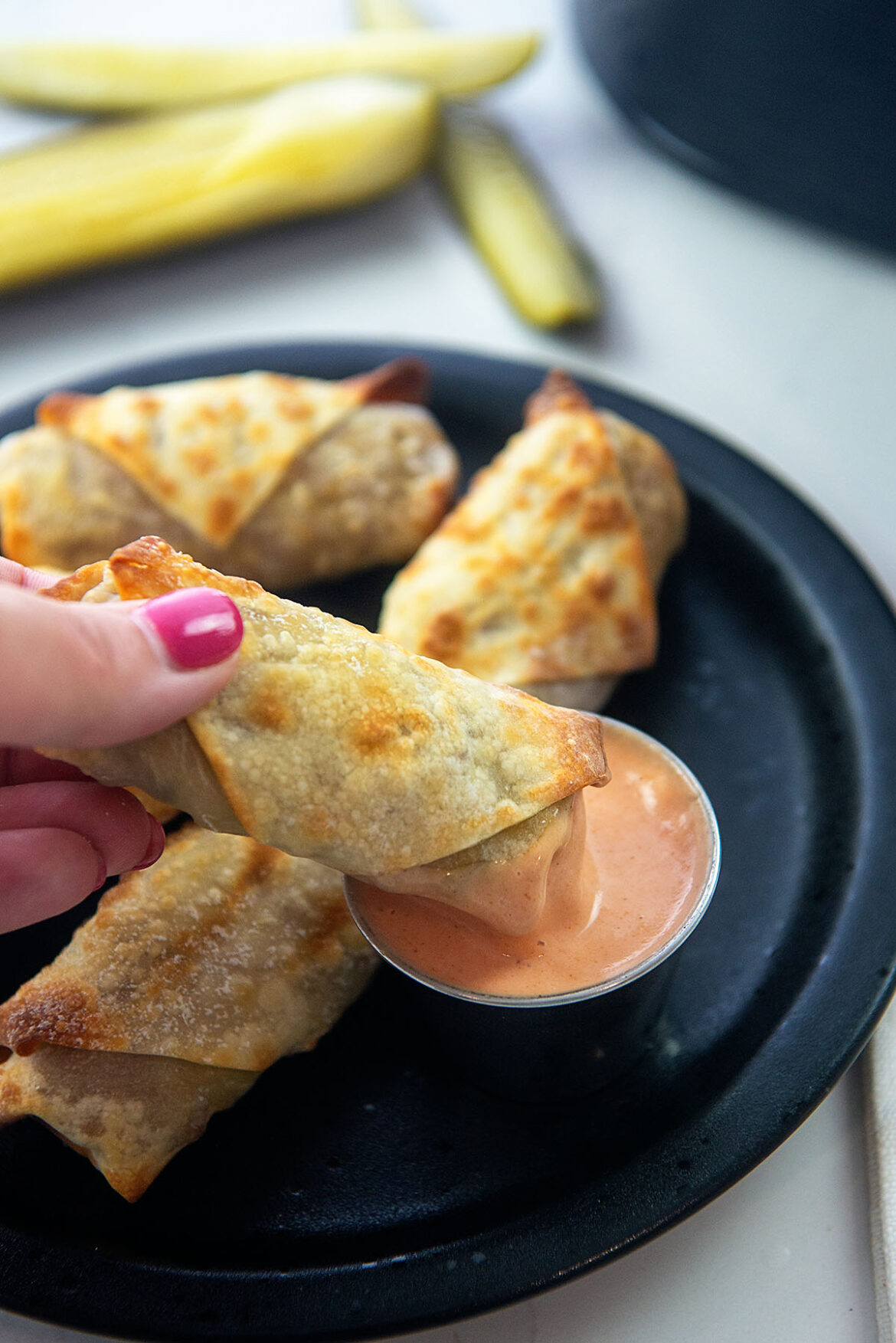 Cheeseburger Egg Rolls in the Air Fryer