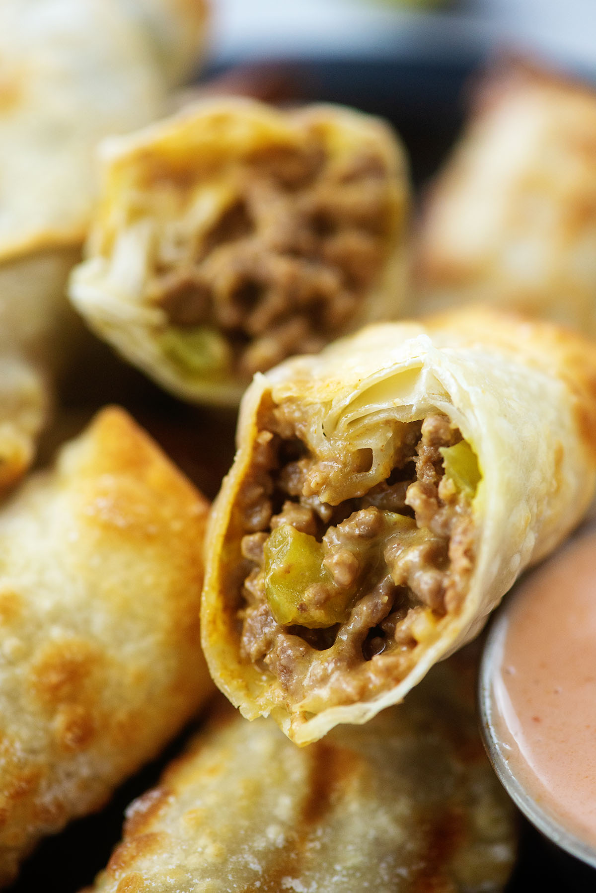 Cheeseburger Egg Rolls in the Air Fryer