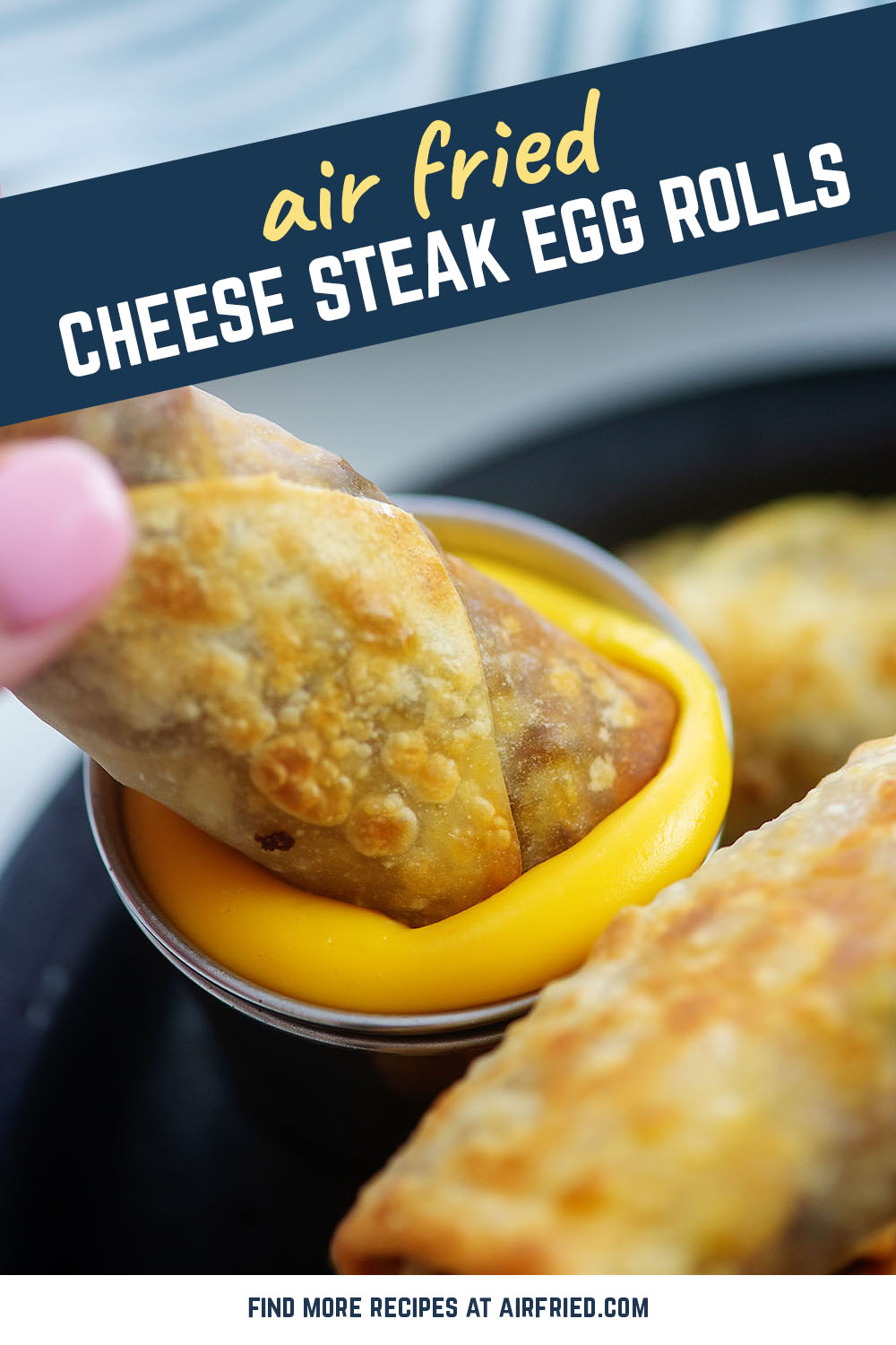 Our cheese steak egg roll recipe is crispy, beefy, and cheesy!  Perfect combo of goodies!