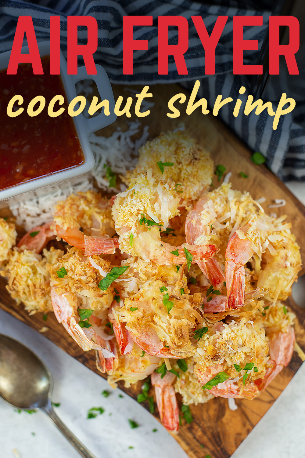 Close up of coconut shrimp.