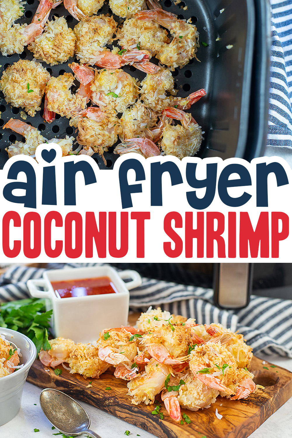 This coconut shrimp was cooked in the air in just 10 minutes!  The breading comes out nice and crisp too!