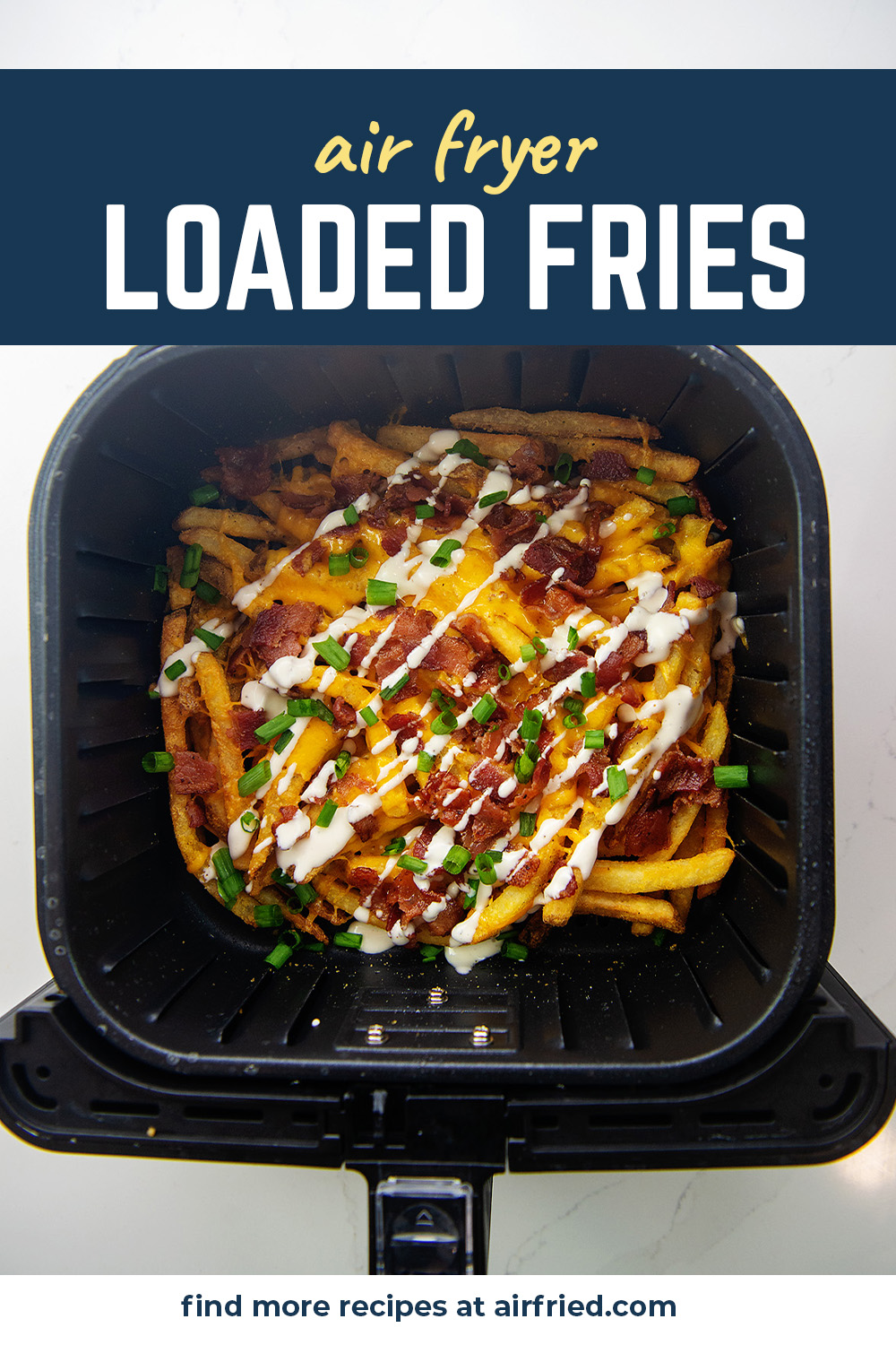 These loaded fries taste even better than they look.  So cheesy and loaded with bacon!