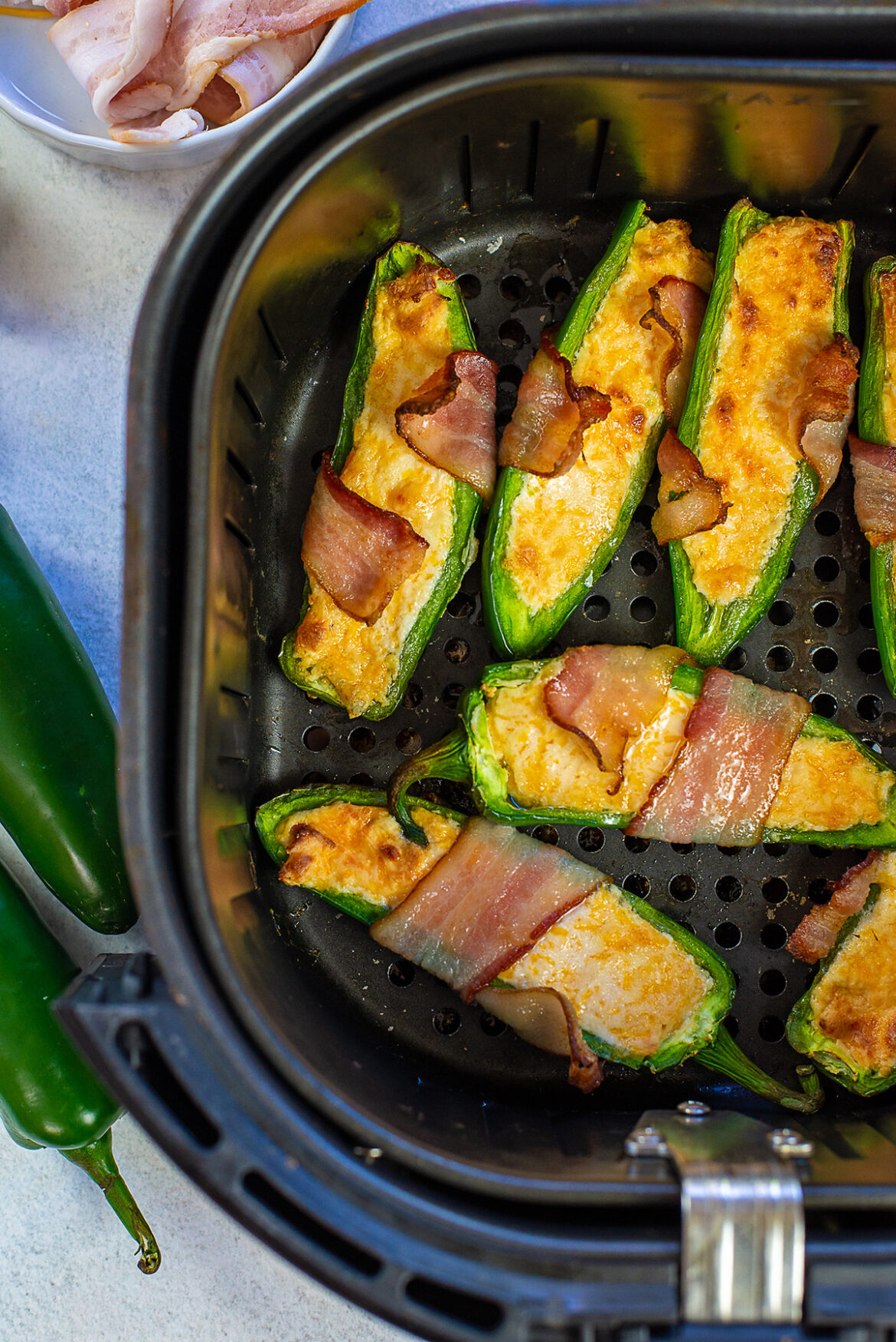 Air Fryer Jalapeno Poppers with Bacon