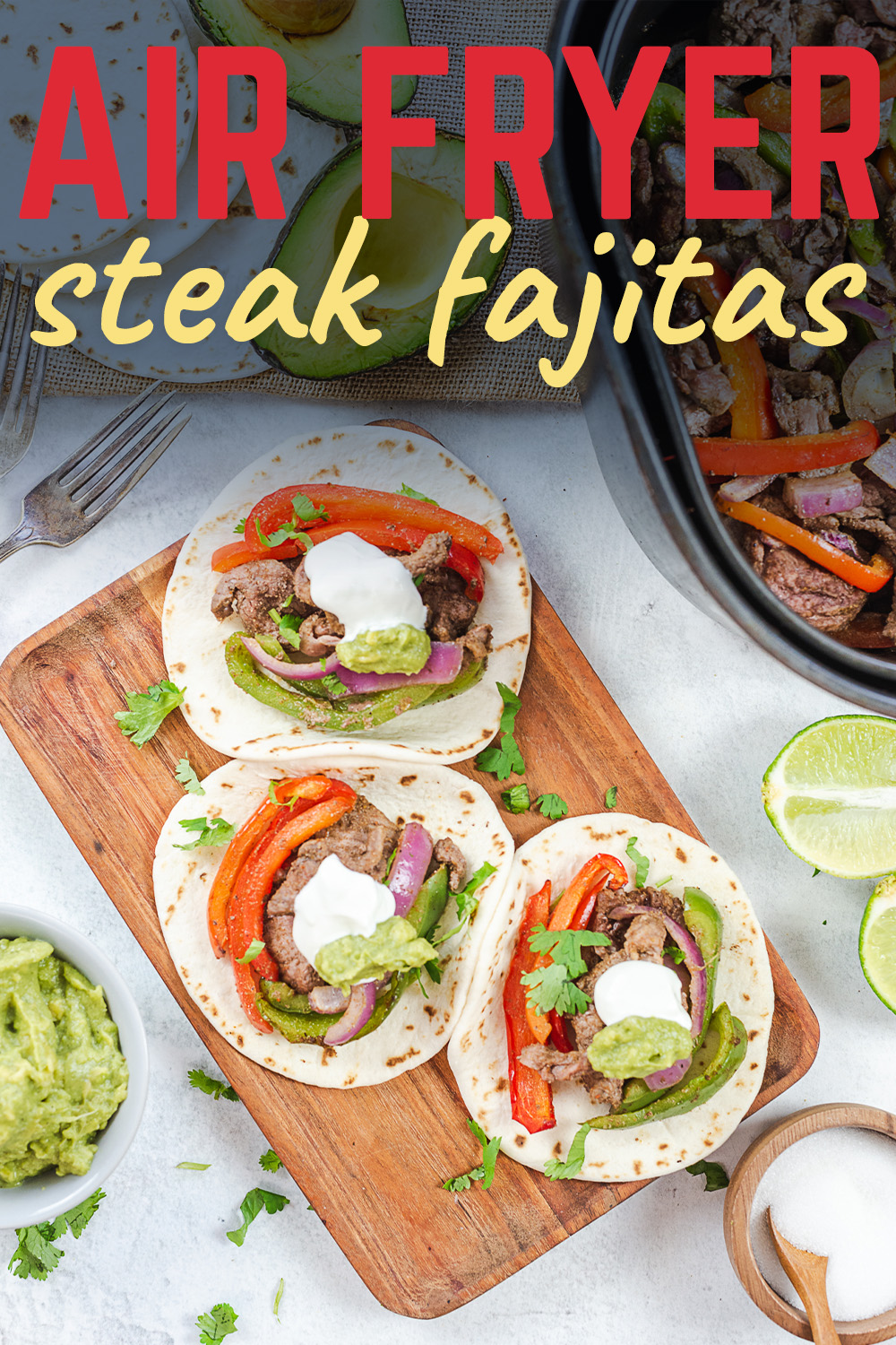 Air Fryer Steak Fajitas are a breeze to make and ready in just 20 minutes!