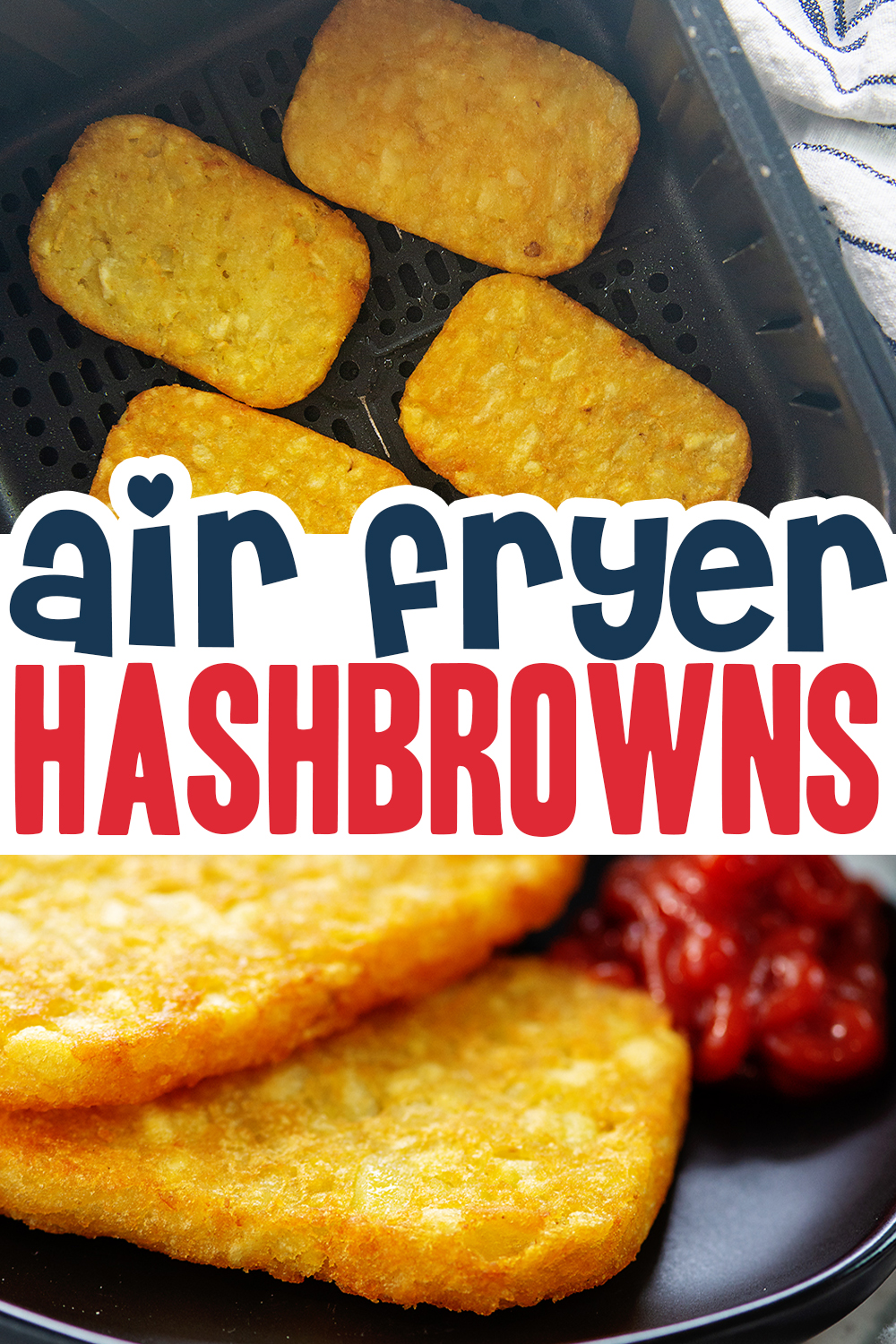 These air fried hasbrowns were easy to make, and totally delicious!  The come out nice and crisp, perfect for breakfast or a snack!