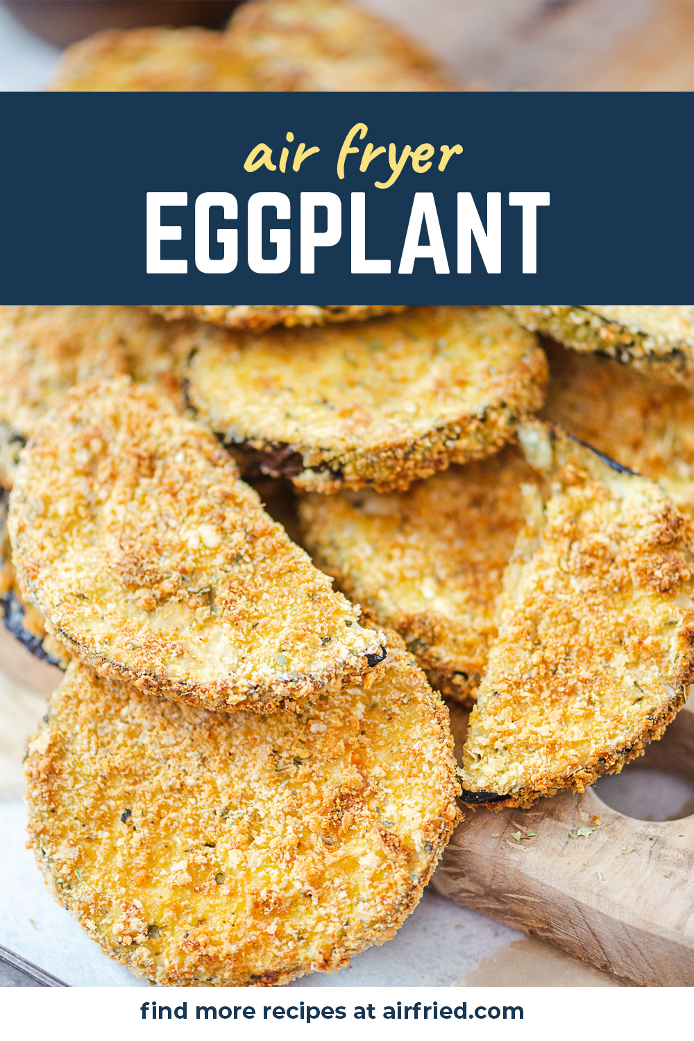 This crispy air fryer eggplant is great as an appetizer with some marinara dip!