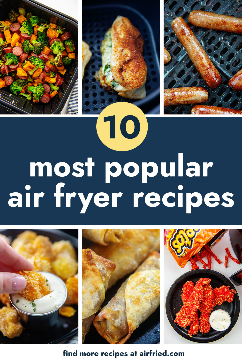 collage of the most popular air fryer recipes.