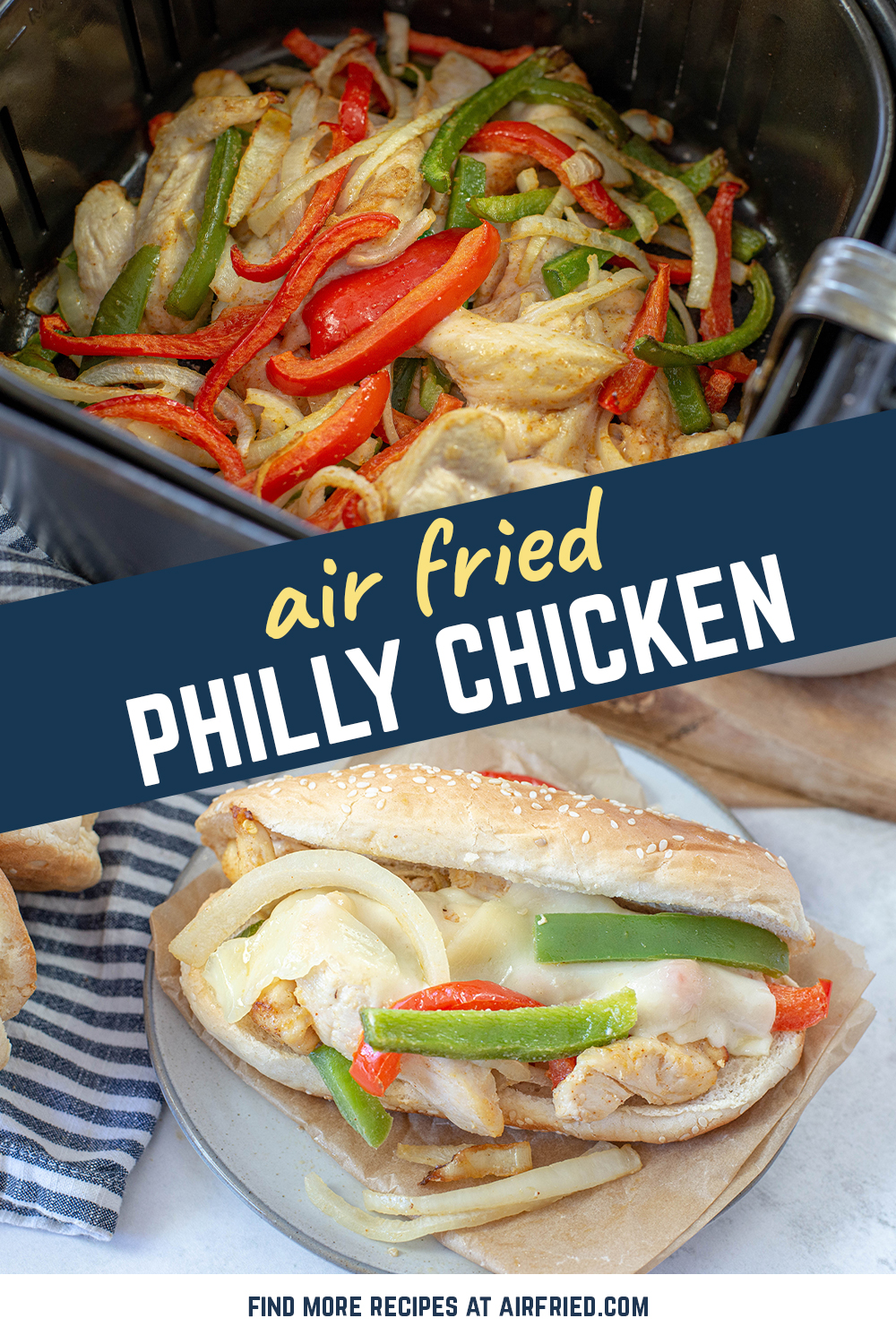 This Philly sandwich uses chicken instead of steak for a slight twist on an all time favorite sandwich!