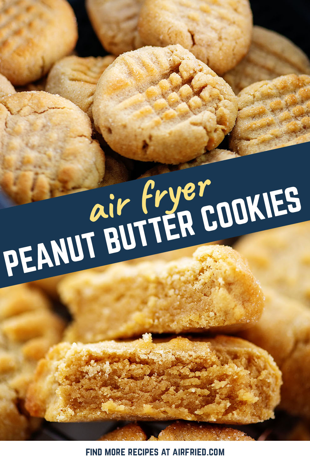 You can use your air fryer to bake almost anything!  Try out these soft in the center peanut butter cookies!
