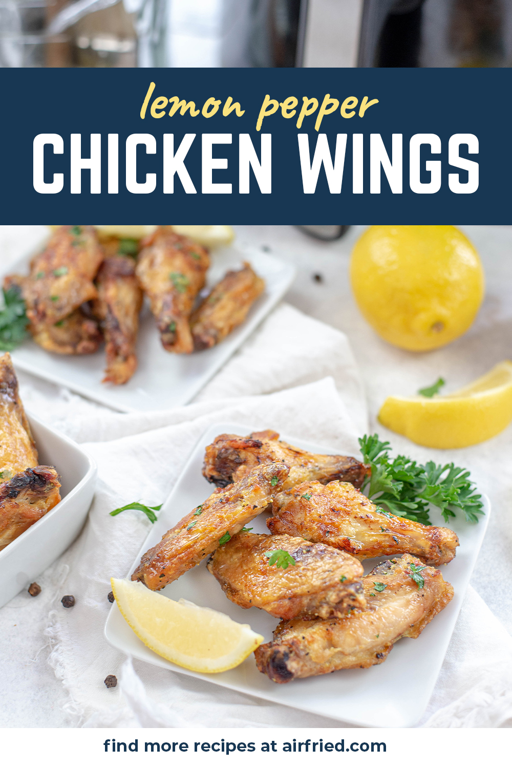 Crispy chicken wings taste great with this light lemon pepper seasoning coating them!