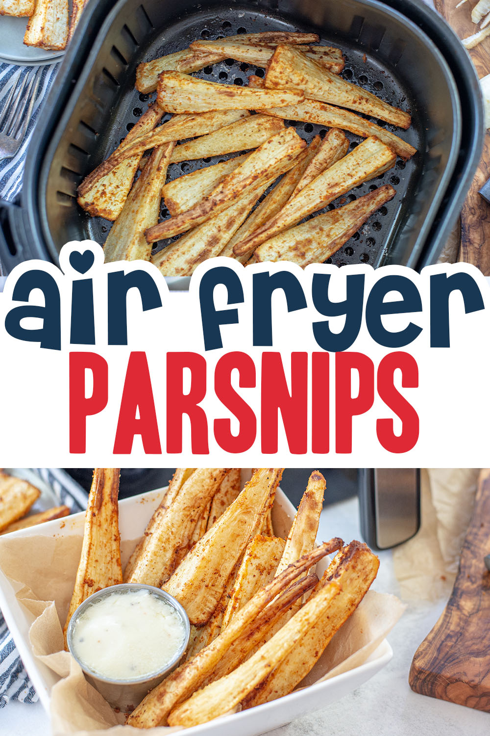 These parsnips are flavored with a savory seasoning the pairs great with dips for a healthy side dish!