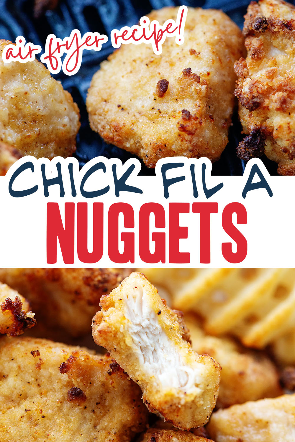 These air fryer nuggets turned out great with our copy cat chick fil a breading!