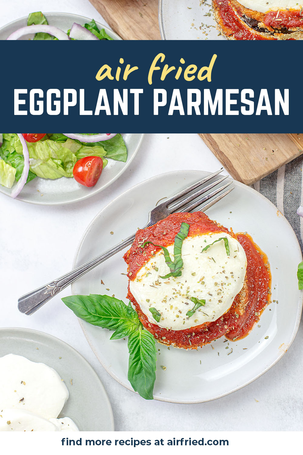 Eggplant Parmesan is a great way to enjoy eggplant.  This air fryer recipe makes it flavorful, and gives it a wonderful texture.