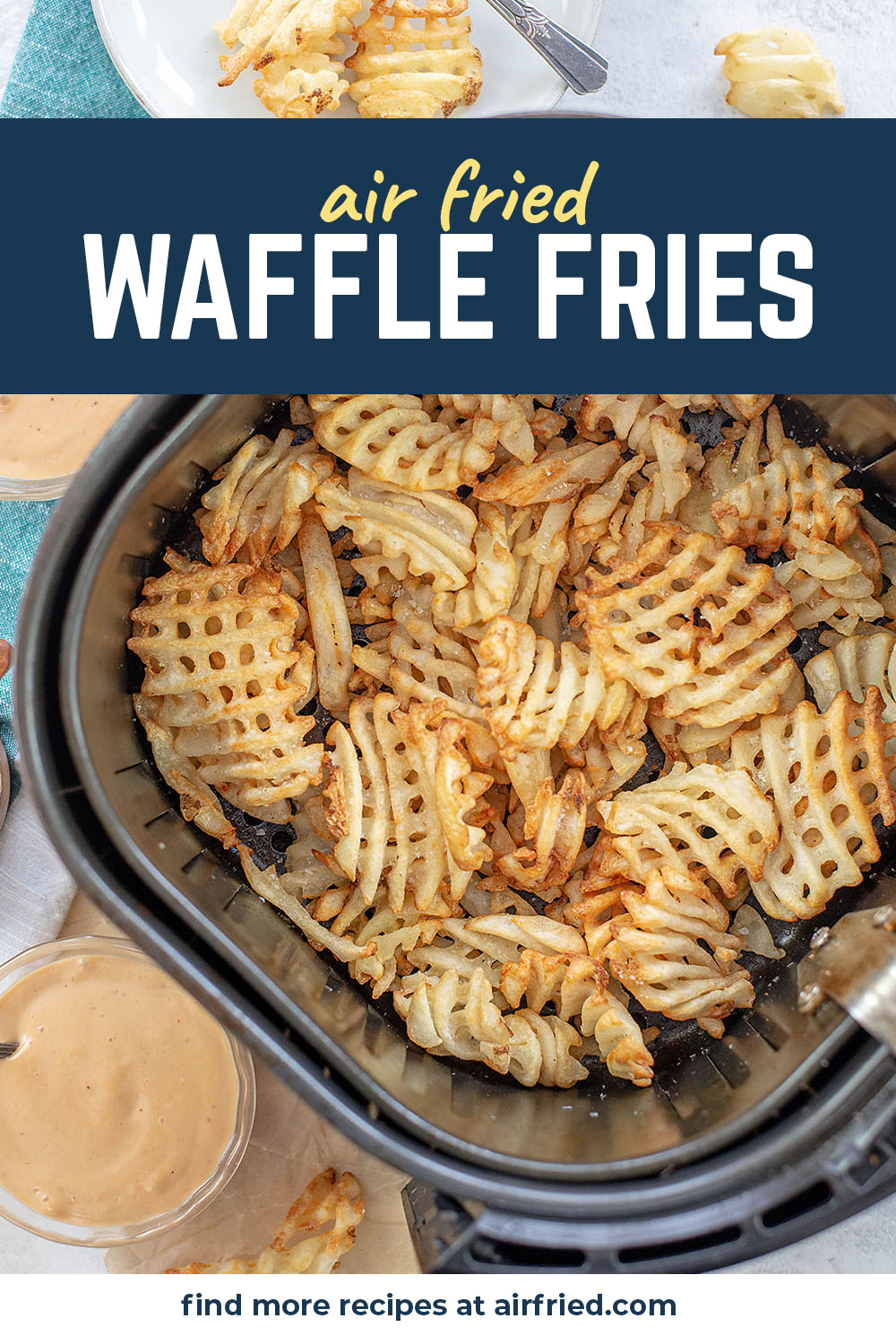 I enjoy waffle fries mostly for their texture and the air fryer is capable of cooking them perfectly!