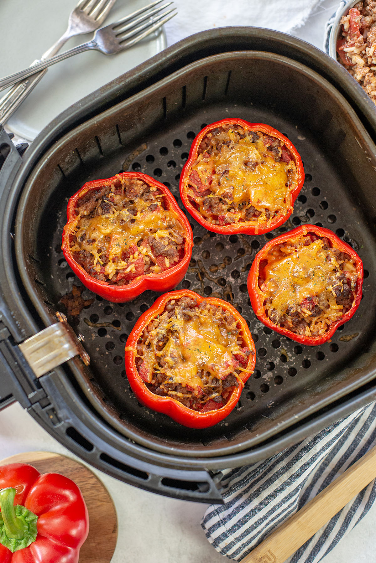 Stuffed peppers in the air fryer.