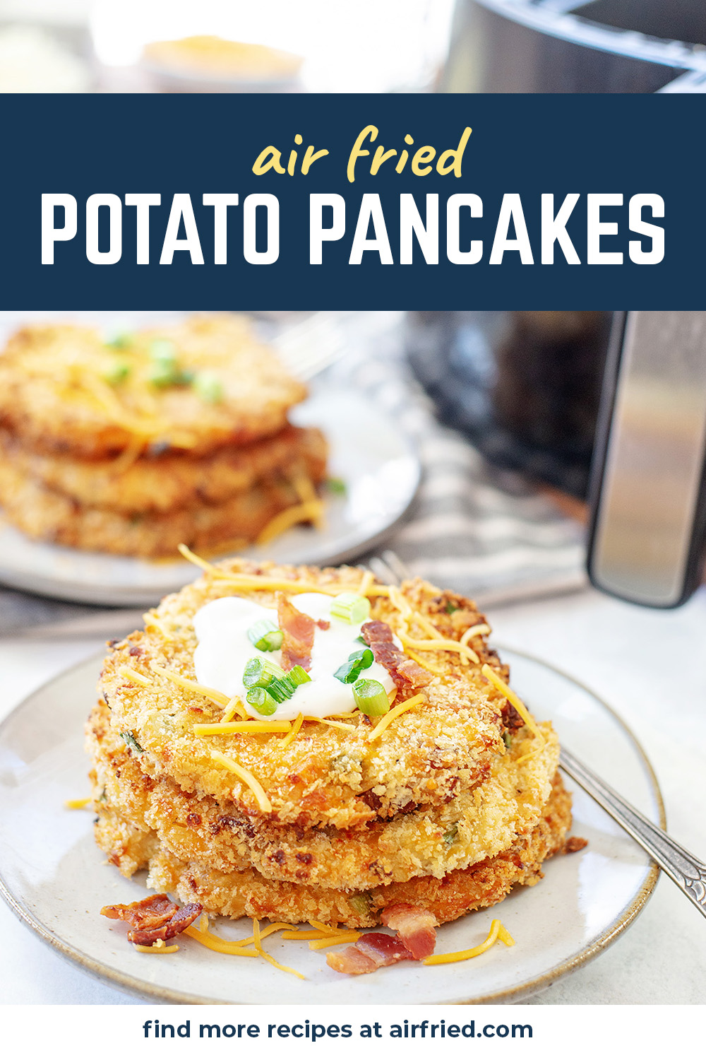 These savory pancakes are super easy to make in the air fryer!