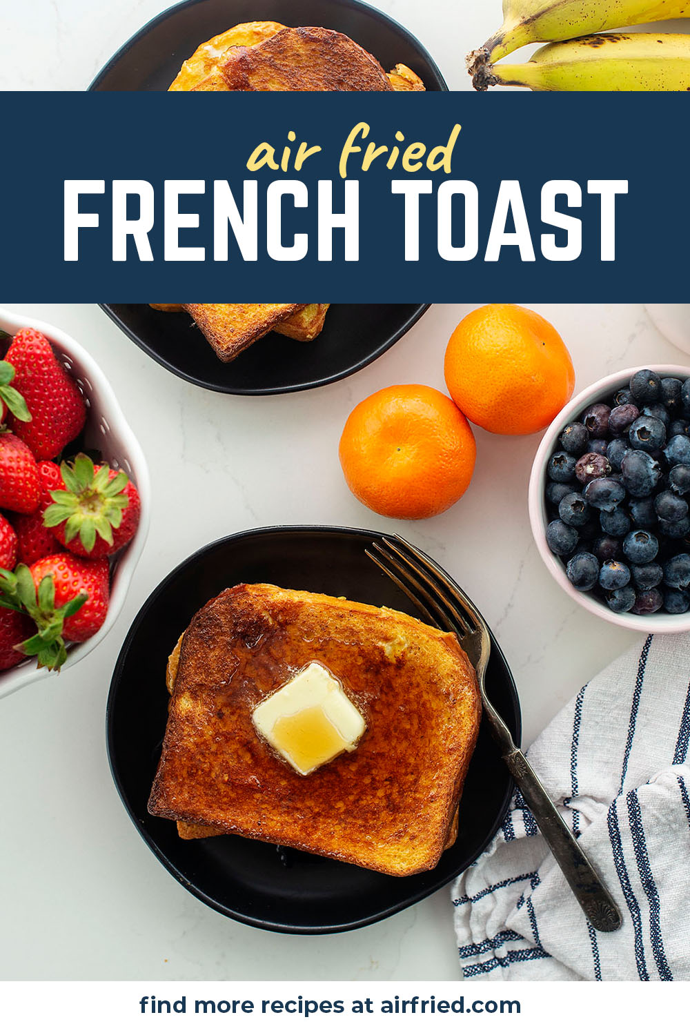 This recipe for air fryer French toast is wonderfully crisp and fluffy!