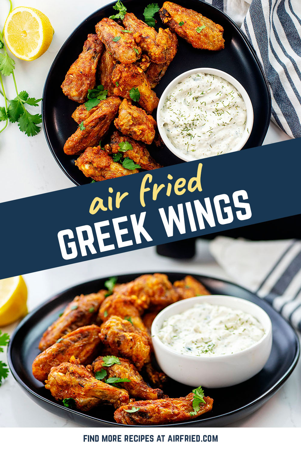 Chicken wings seasoned with greek flavors and served with tatziki sauce should be in every restaurant!