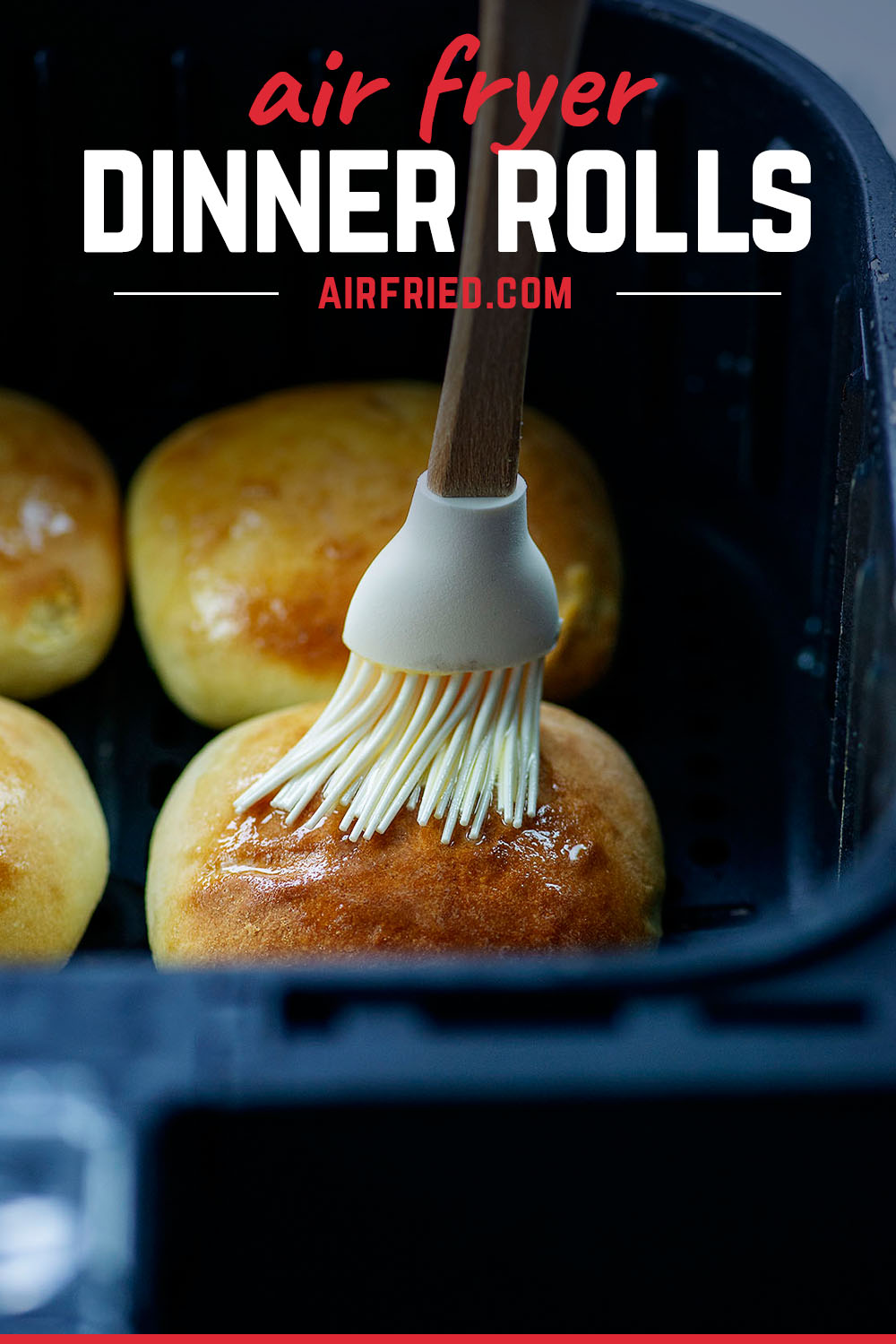 These air fryer dinner rolls came straight from the freezer and cook to perfection!