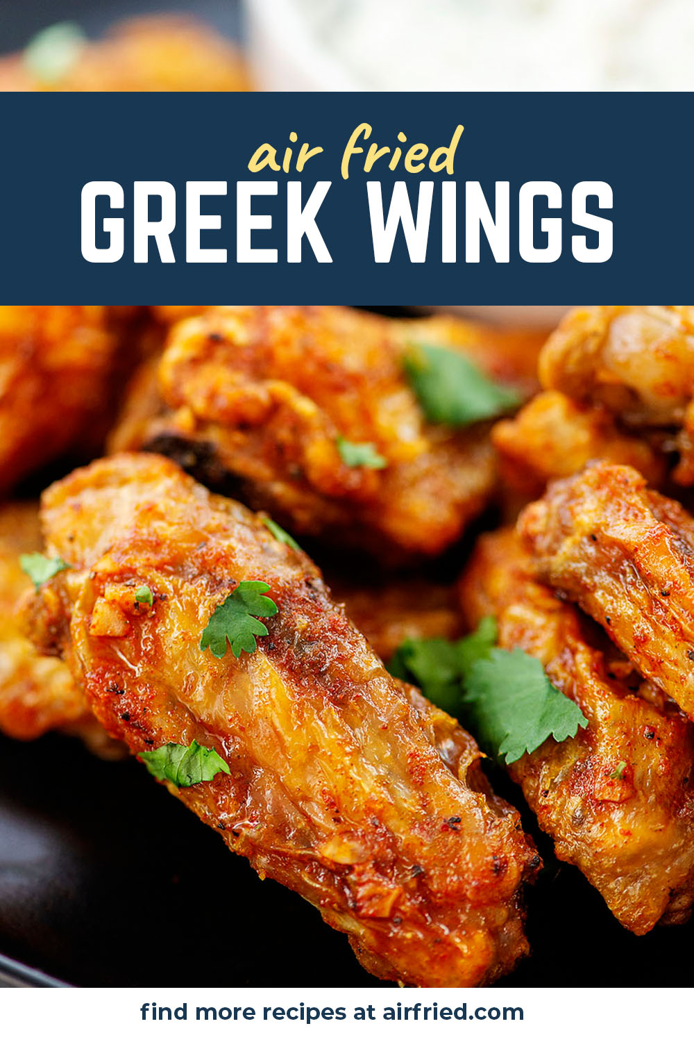Easy Greek Chicken Wings cook in just 30 minutes in the air fryer!