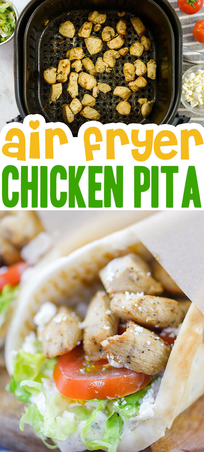 These Greek chicken pitas are filled with tender chicken that was cooked perfectly in the air fryer!