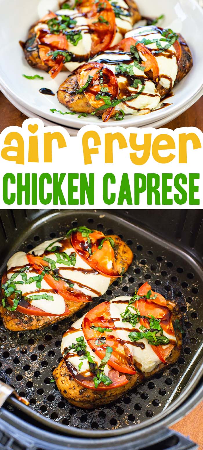 This perfectly cooked chicken caprese recipe uses the air fryer to make it easy as possible to get your chicken  cooked properly.