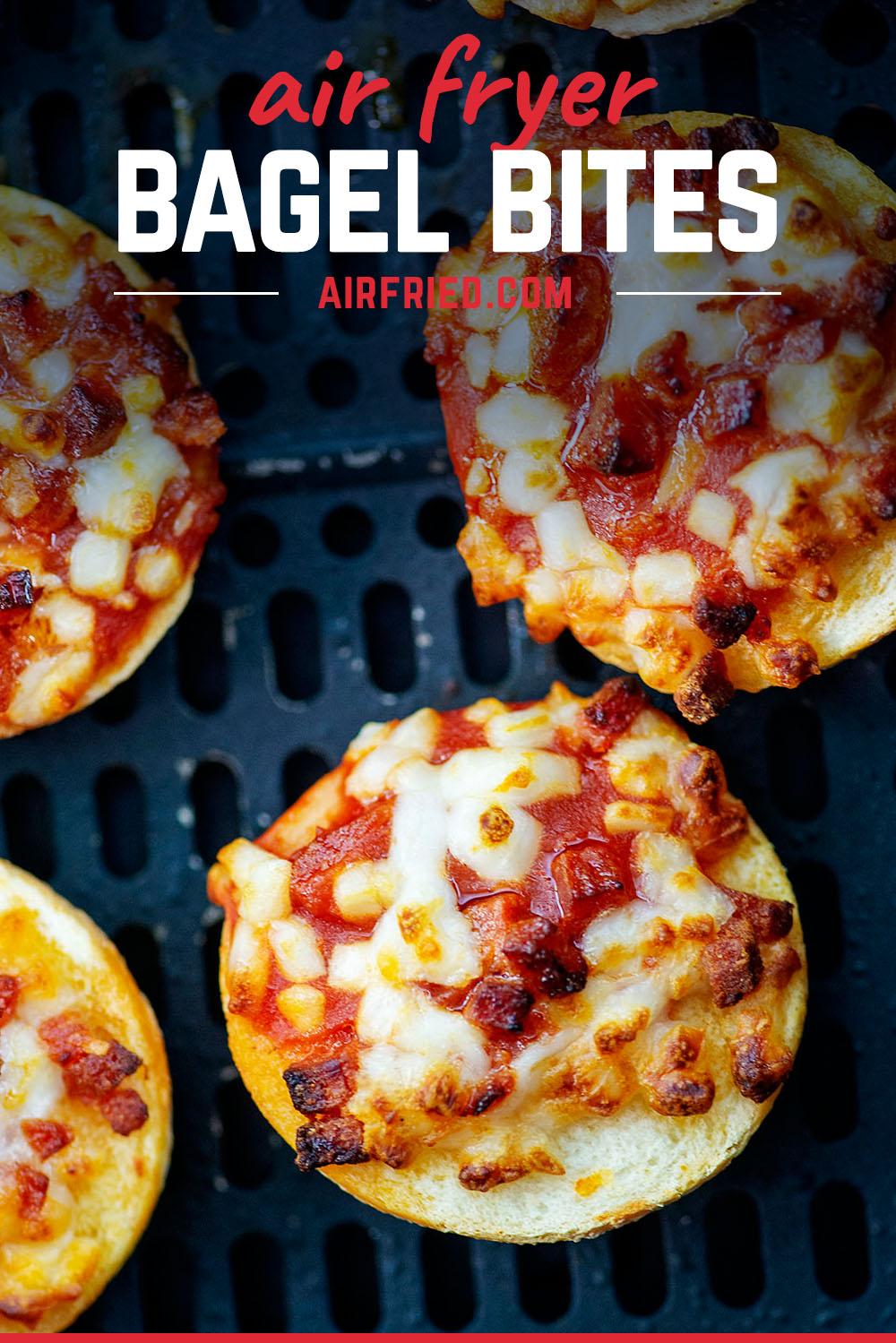 This 10 minute recipe for bagel bites in the air fryer will give you evenly cooked, crisp bagel bites every time!