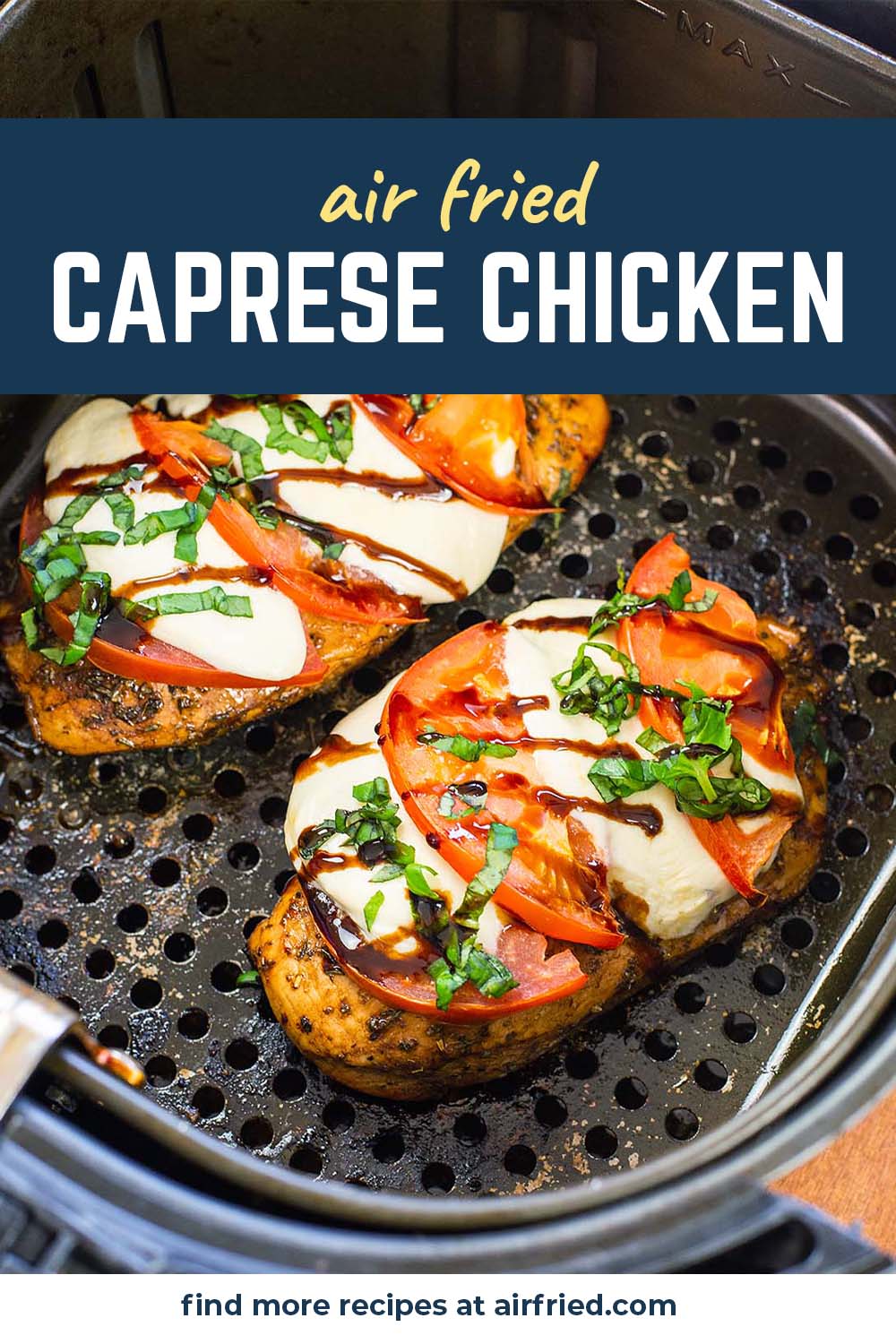 We made this wonderful chicken caprese in our air fryer! The chicken was nice and tender, and the toppings made the dish wonderful!
