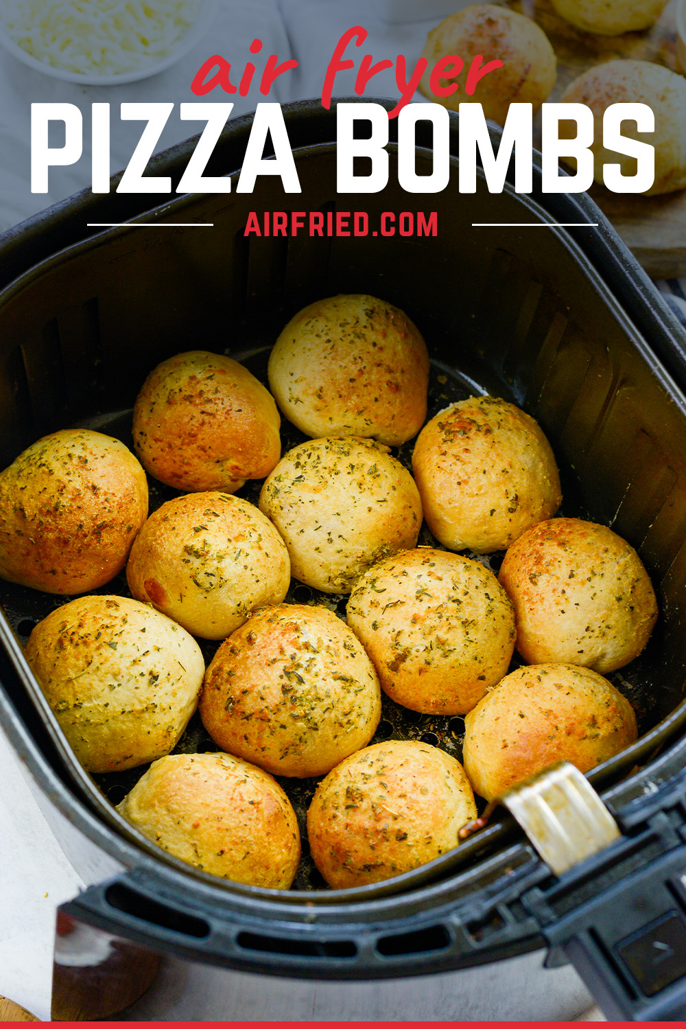 Try out these air fryer pizza bombs for a soft, fluffy alternative to a pizza roll!