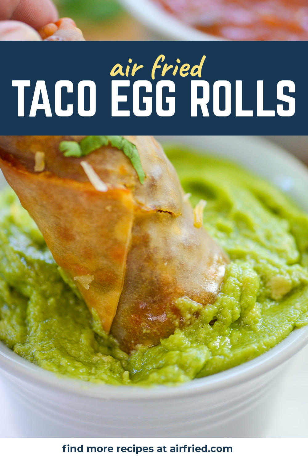 The egg roll is the perfect shell for a taco!  This recipe makes it super easy to make taco egg rolls in an air fryer!