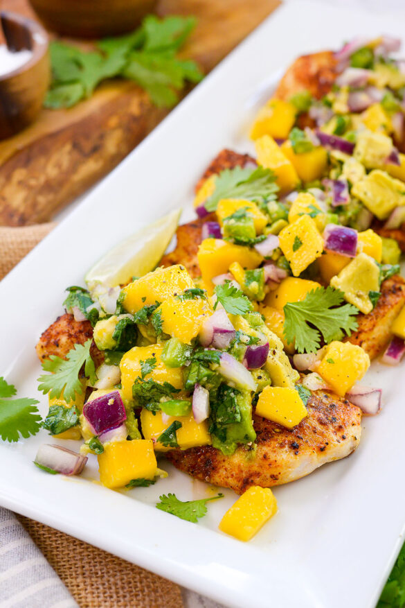 Air Fryer Mahi Mahi with Mango Avocado Salsa