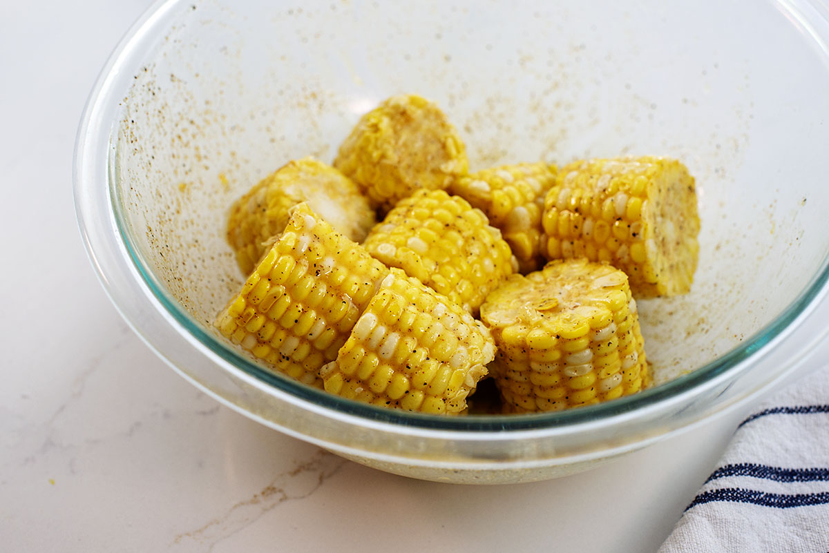 corn tossed in butter and cajun seasoning.