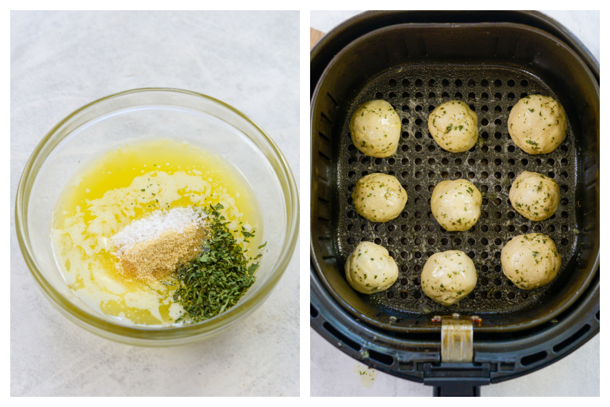 Collage of seasoning doughballs