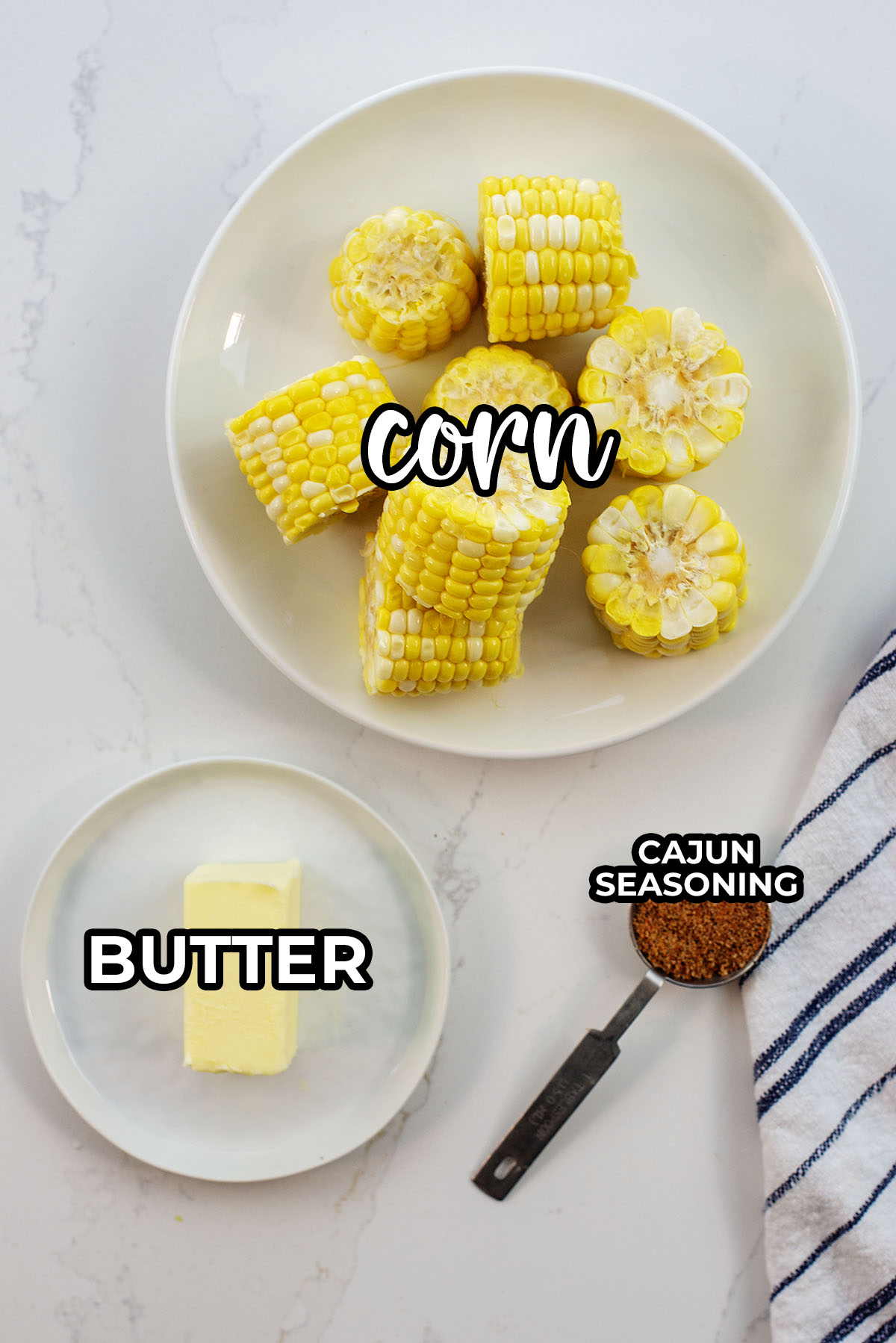 ingredients for cajun fried corn.