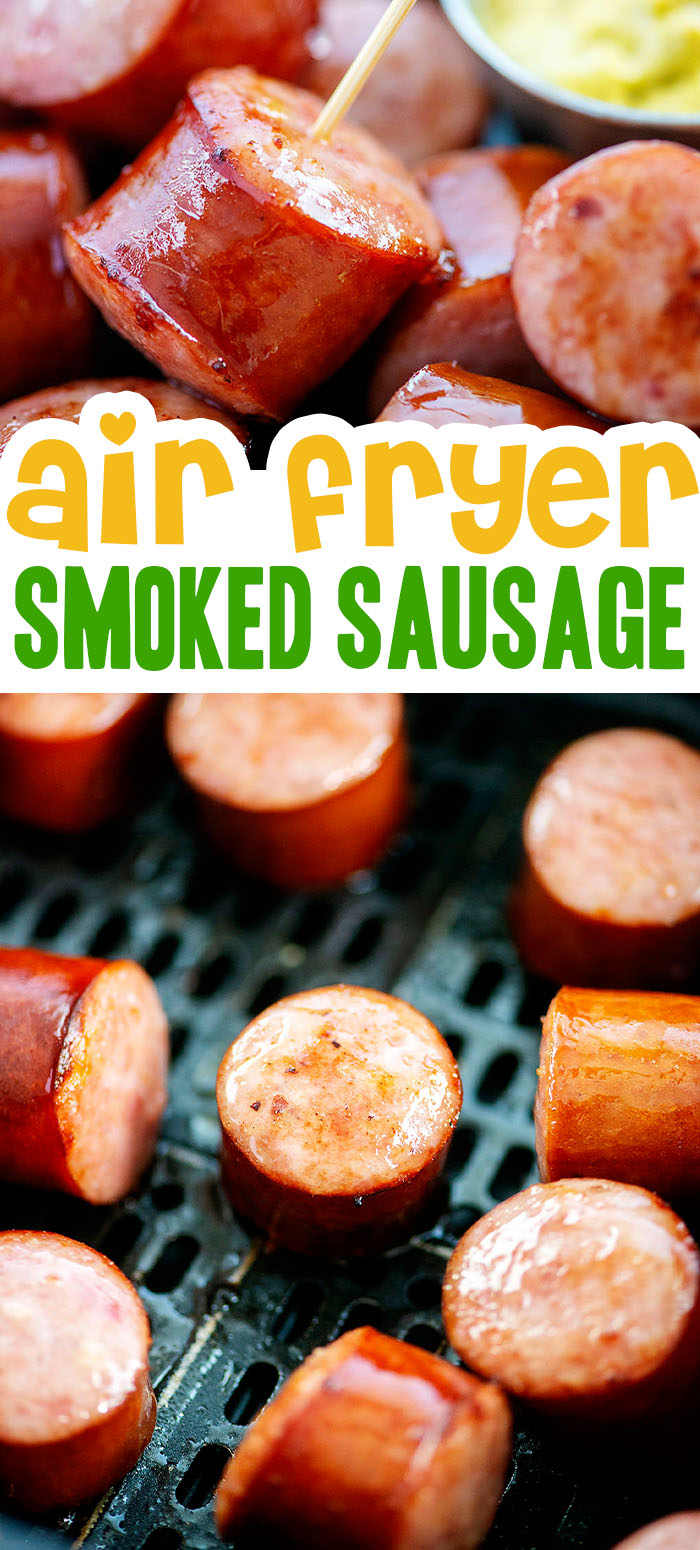 You can enjoy the full flavor of smoked sausages with almost no effort.  Just cook them in your air fryer, dip them in BBQ sauce, and chow down!